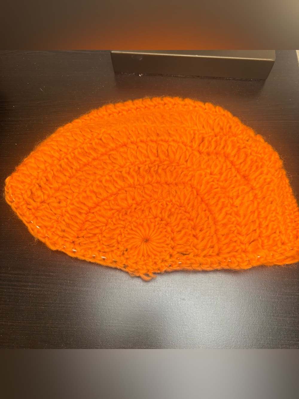 Vintage Ben Goodman 100% Wool Crochet Beret Orange Japan WPL 4382 TLC As Is